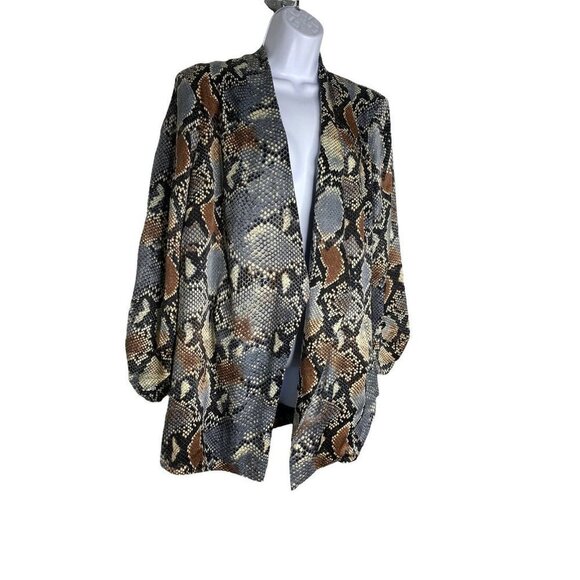 Bishop + Young Woman’s Python Print Satin Iconic Blazer SZ 1X - Picture 3 of 8